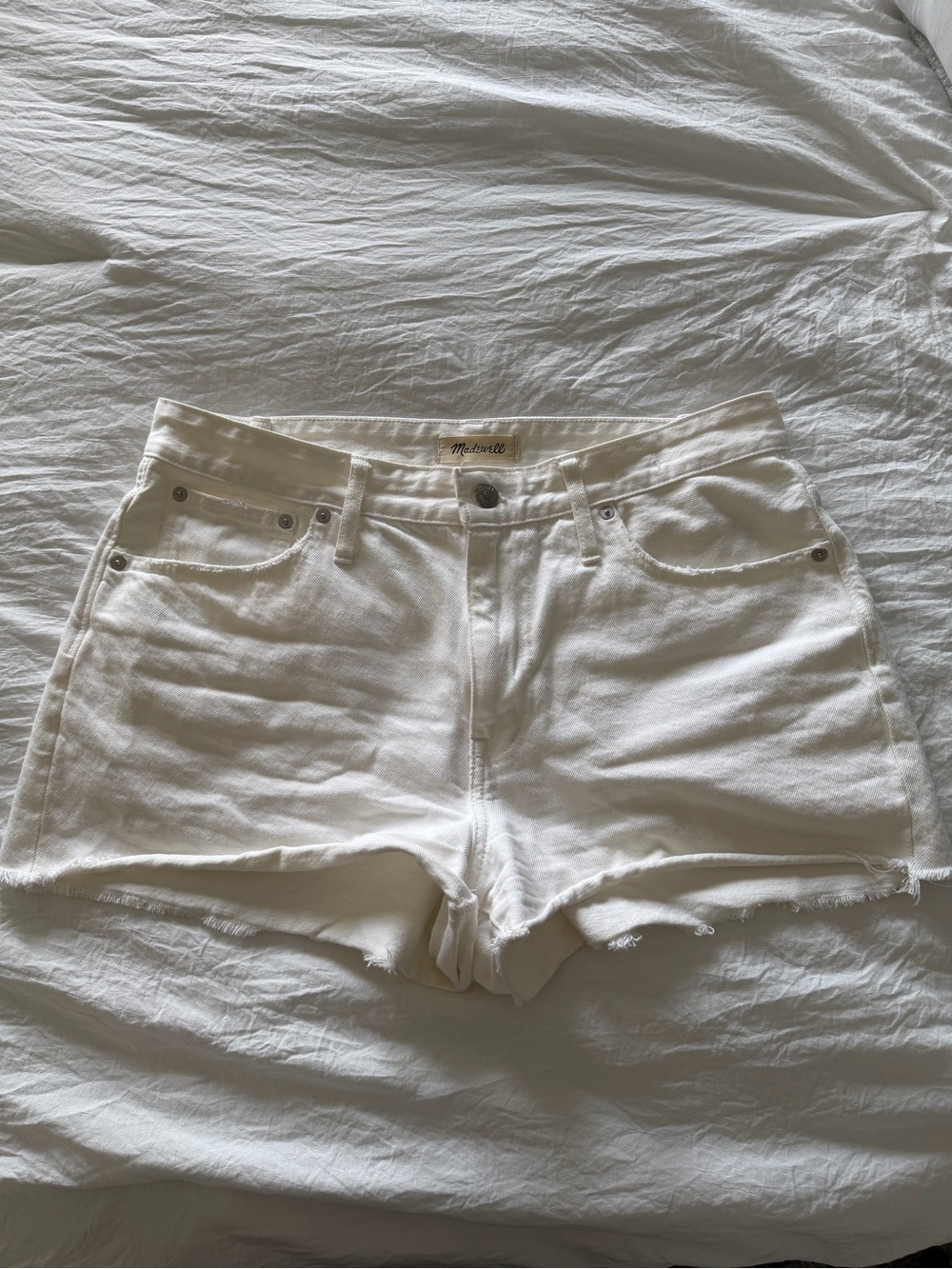 Madewell White Denim High-Rise Women’s Shorts